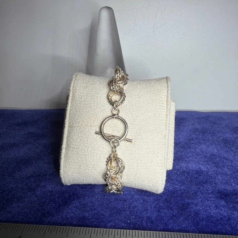 925 Sterling Silver Vintage Multi Chain Link Bracelet